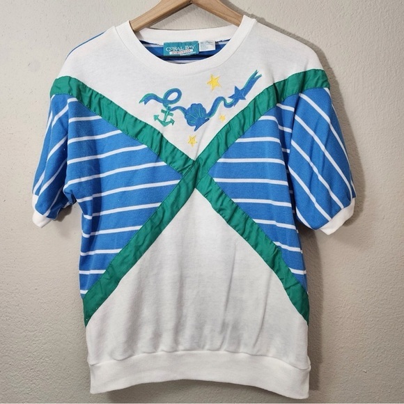 Vintage Tops - Vintage - Coral‎ Bay - Nautical Top